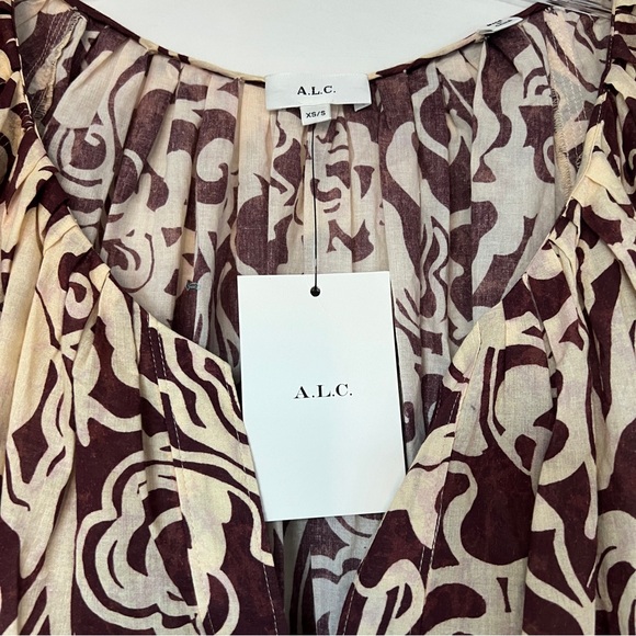 ALC Iris maxi abstract floral ornament print beach cover up midi dress - Picture 2 of 7